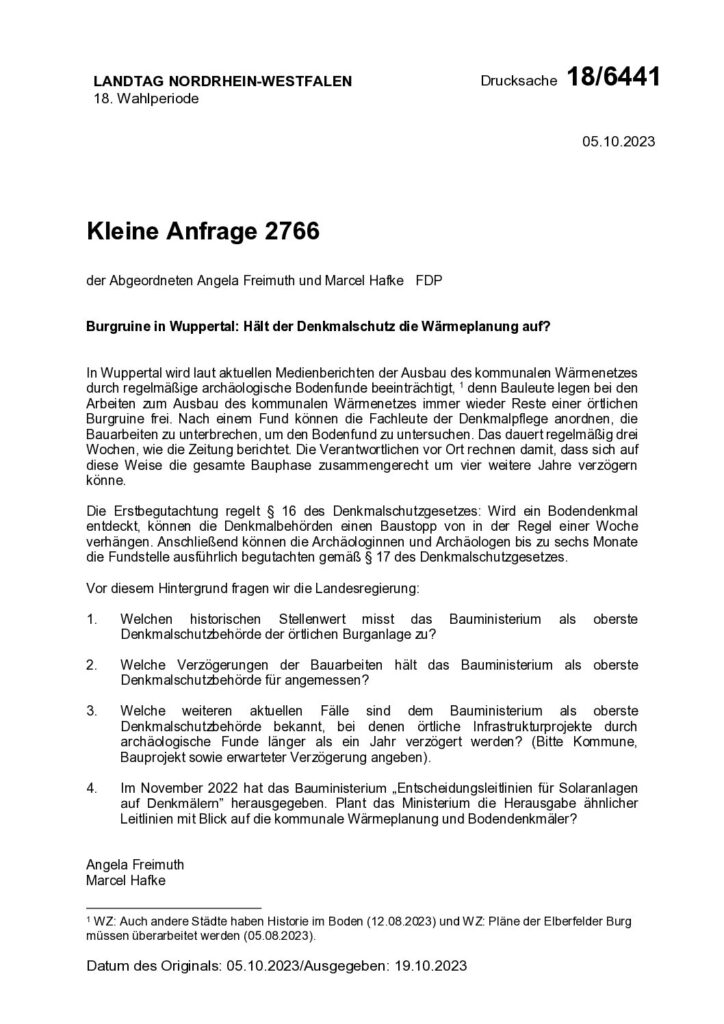 thumbnail of Burgruine in Wuppertal: Hält der Denkmalschutz die Wärmeplanung auf?
