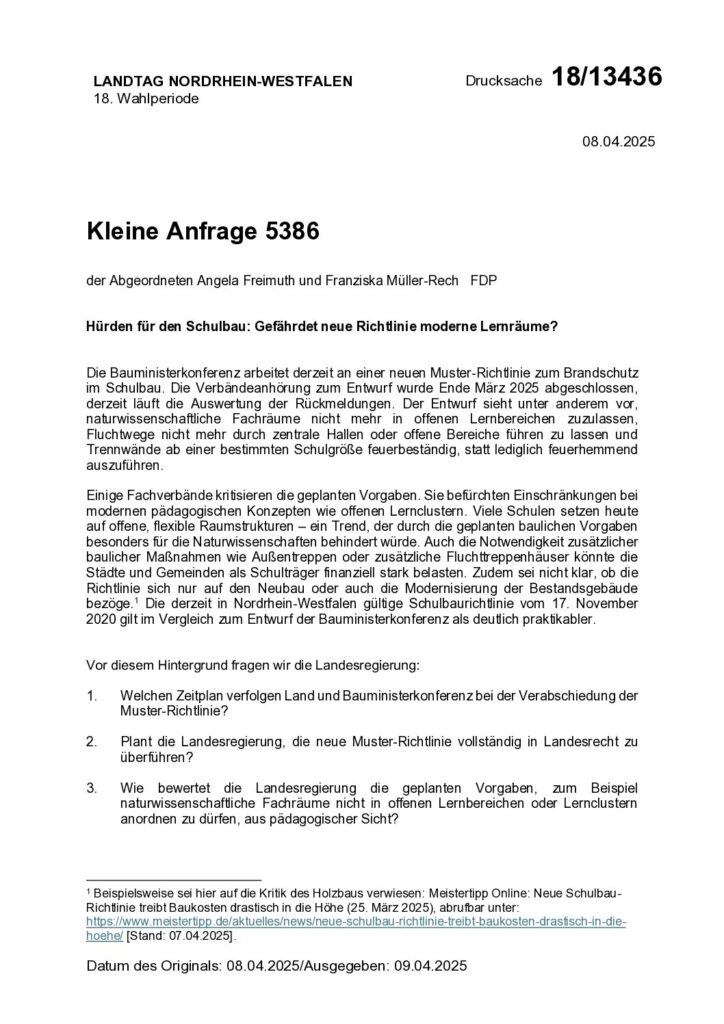 thumbnail of Hürden für den Schulbau: Gefährdet neue Richtlinie moderne Lernräume?
