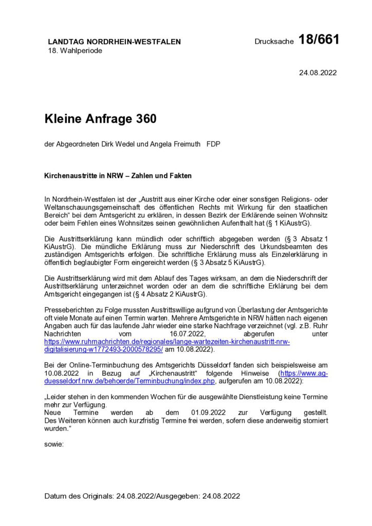 thumbnail of Kirchenaustritte in NRW – Zahlen und Fakten