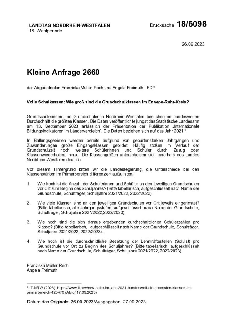 thumbnail of Volle Schulkassen: Wie groß sind die Grundschulklassen im Ennepe-Ruhr-Kreis?